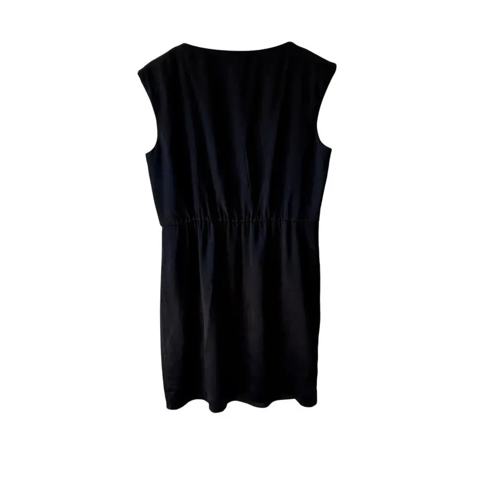 Theory Black Silk Sleeveless Mini Dress with Cinched Waist Size 8 Shyann